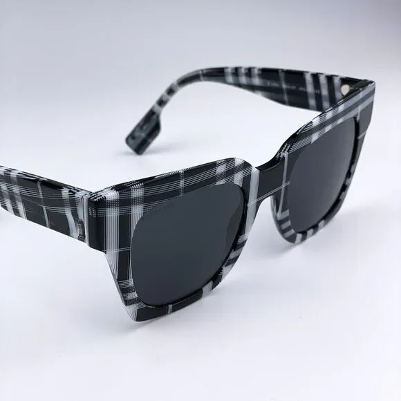 NEW Burberry BE4364 KITTY 399487 Check White/BlackGradient Unisex Sunglasses